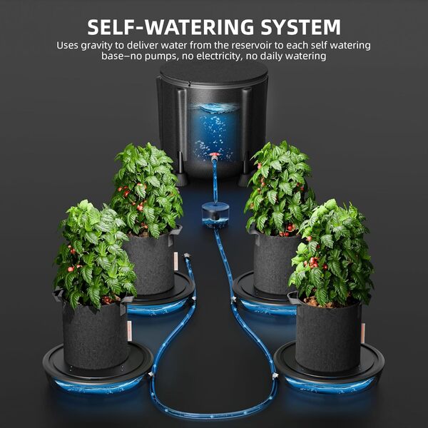 Spider Farmer Système d'irrigation automatique par gravité 2025 sans alimentation, réservoir 13 gallons, base en tissu