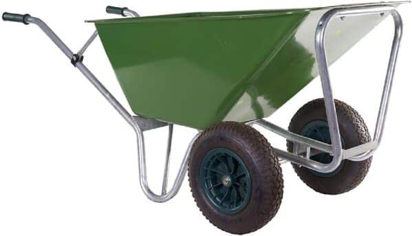 La zappa Brouette ''Wilby'' Chariot à Roulettes avec cadre tubulaire galvanisé et baignoire en PVC 160 lt à deux roues