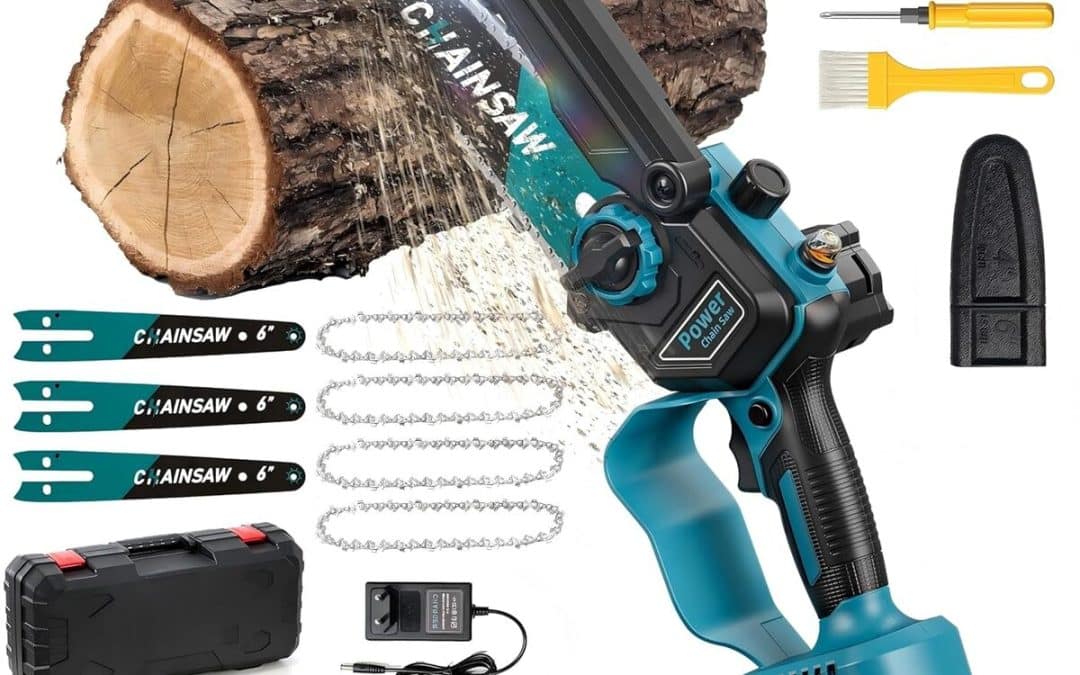 Test de la mini tronçonneuse 8000mAh 1000W électrique sans fil pour jardin