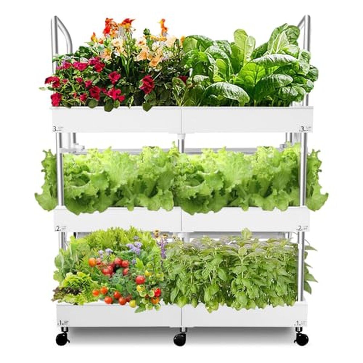 Test : système hydroponique d'intérieur 3 niveaux avec lampes et 72 capsules