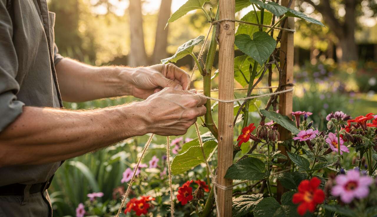 Tuteurage des plantes grimpantes