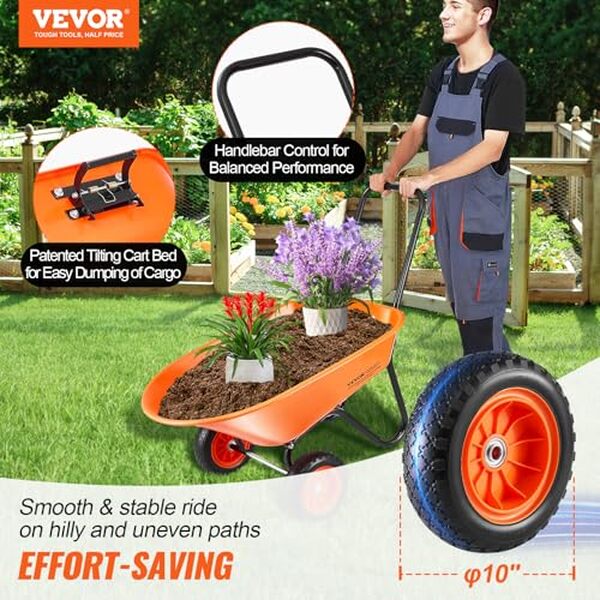 Découvrez notre test de la brouette VEVOR 140L : évaluez sa capacité impressionnante de 180 kg et ses performances exceptionnelles pour des travaux plus efficaces