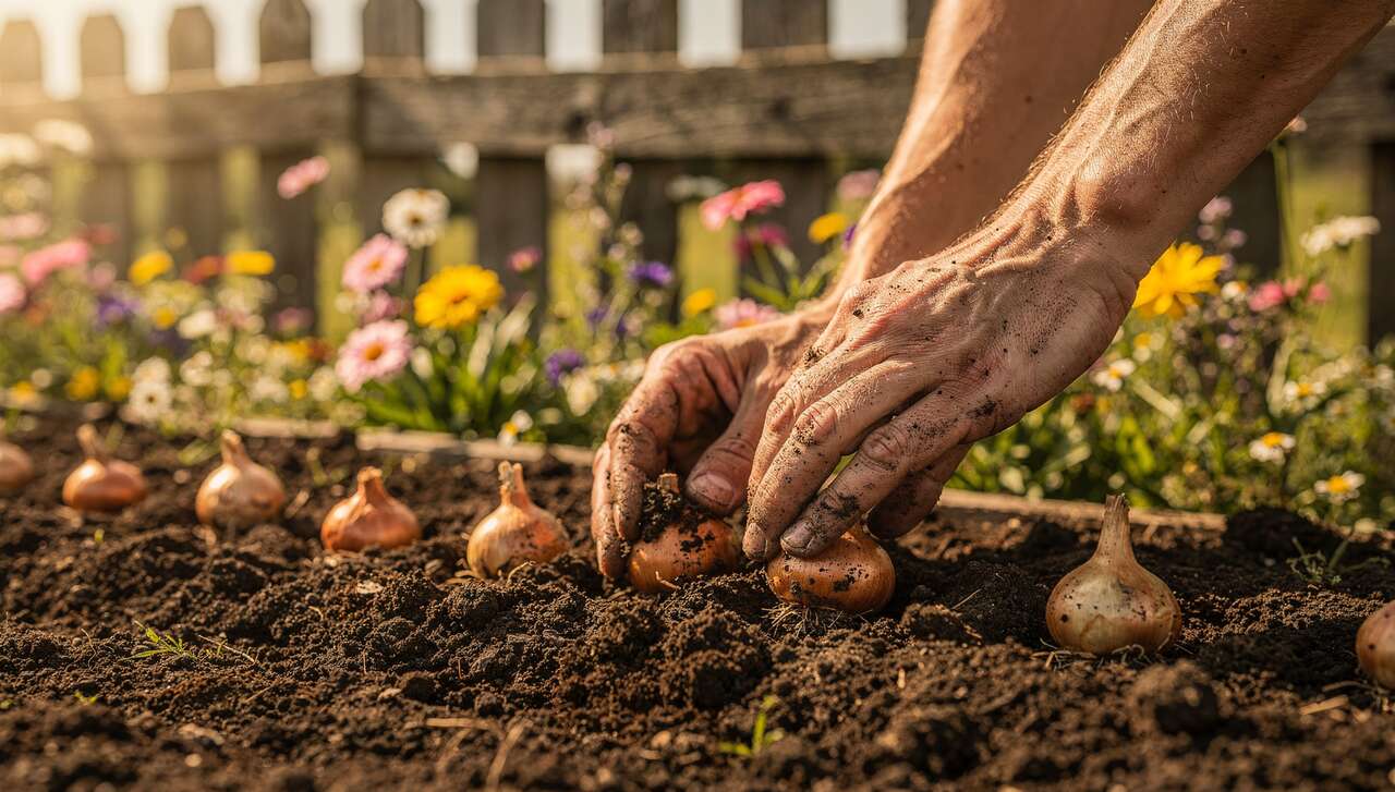 Pr&eacute;parer le sol et les bulbes d'oignons