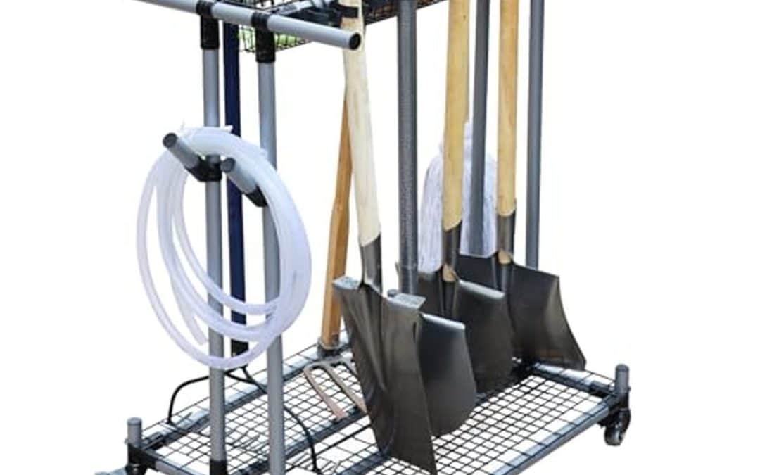 Test du rangement outils jardin QTJH : chariot robuste à roulettes silencieuses
