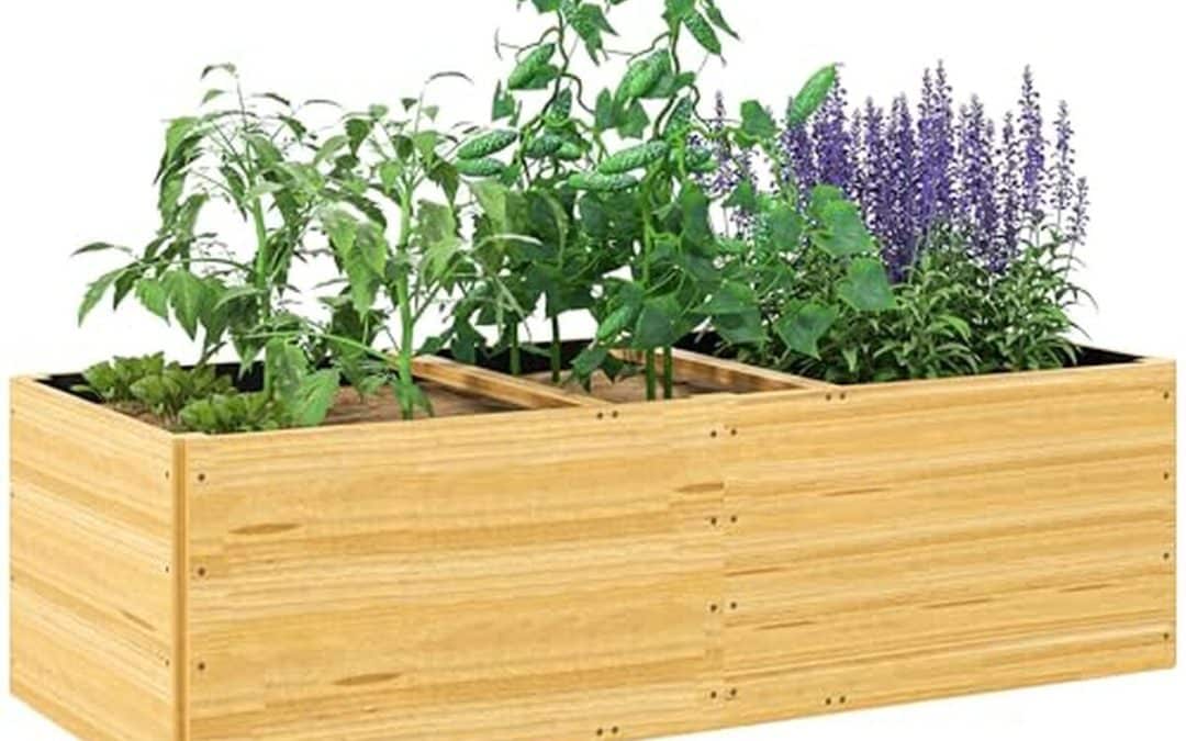 Test : jardinière en bois Outsunny avec 3 compartiments de plantation