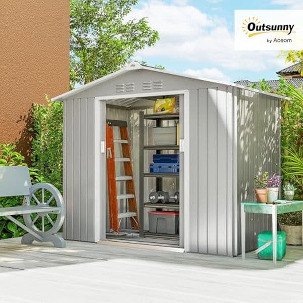 Découvrez l'élégance de l'abri de jardin Outsunny 2, 42 m² pour un rangement extérieur moderne et pratique. Optimisez votre espace avec style.