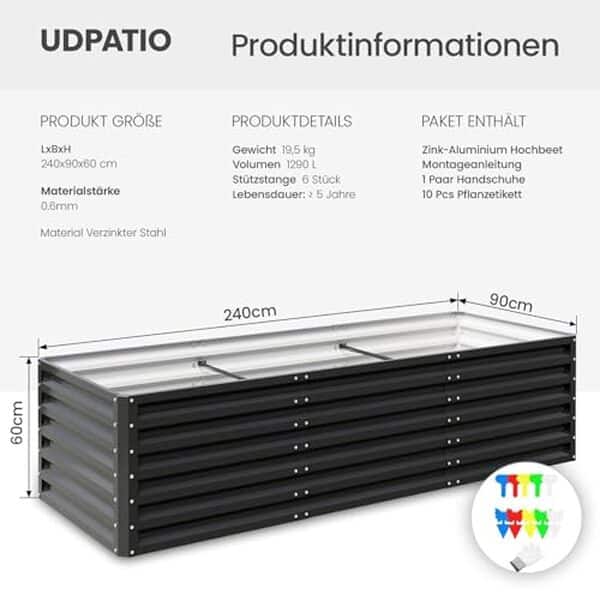 Découvrez l'efficacité de la jardinière surélevée UDPATIO en métal 1296L : analyse des avantages, conseils d'installation et astuces pour optimiser votre espace jardin.
