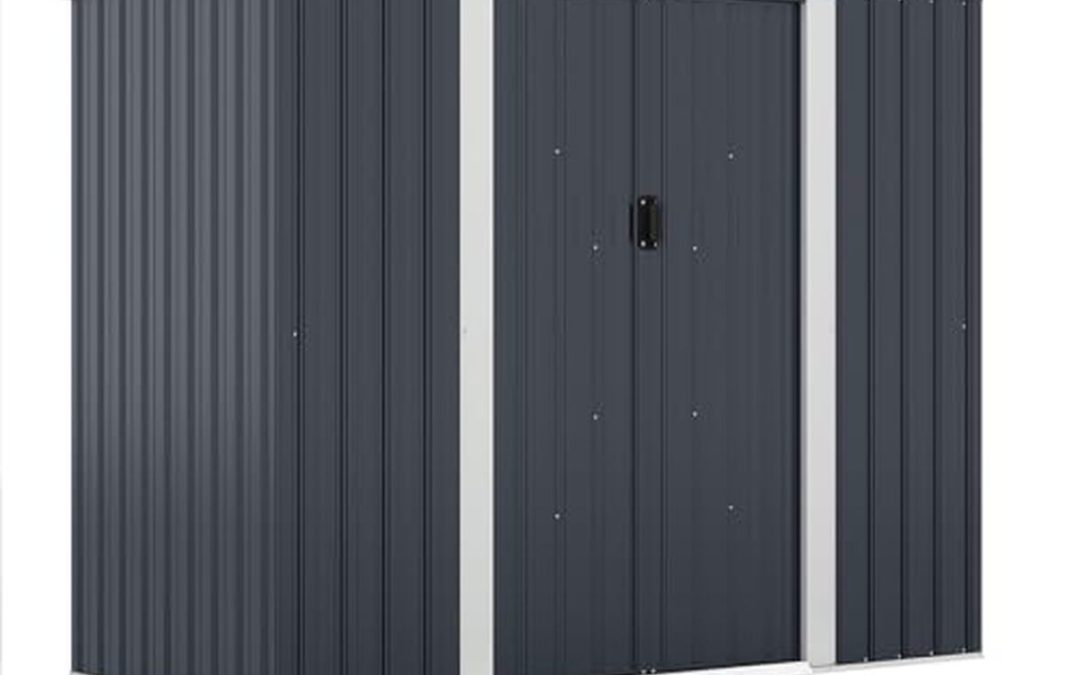 Test abri de jardin métal Costway : fondation 4.4 m³ et porte coulissante