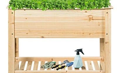 Test : carré potager GOPLUS avec étagère en bois