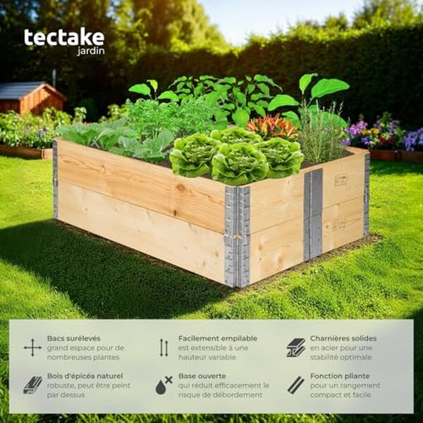 Découvrez notre analyse complète du lit de jardin TecTake, un potager surélevé en bois idéal pour optimiser votre espace extérieur et cultiver facilement vos légumes.