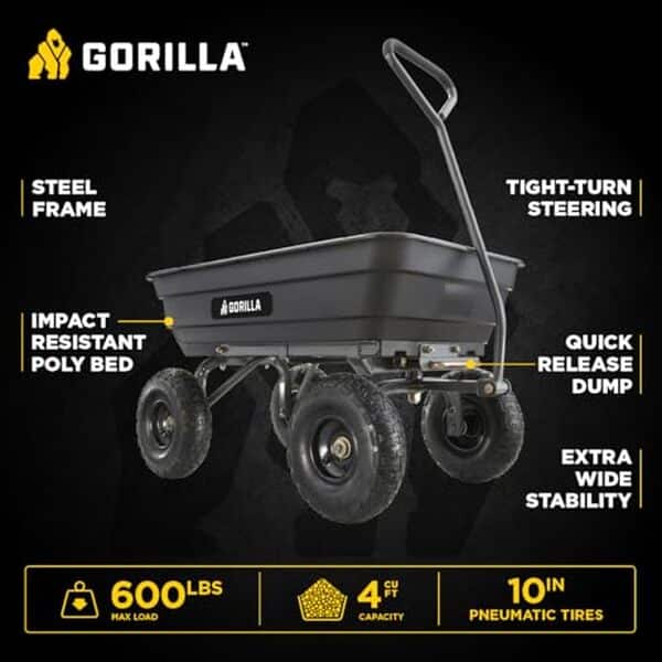 Découvrez notre avis complet sur le chariot Gorilla Carts : robustesse, capacité de charge et praticité pour l'aménagement paysager et le jardinage.