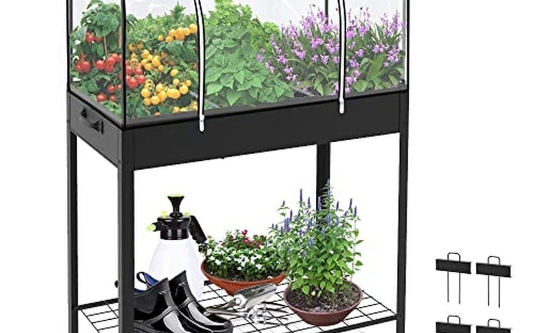 Test du potager sur pieds Vounot avec bâche amovible et roues intégrées