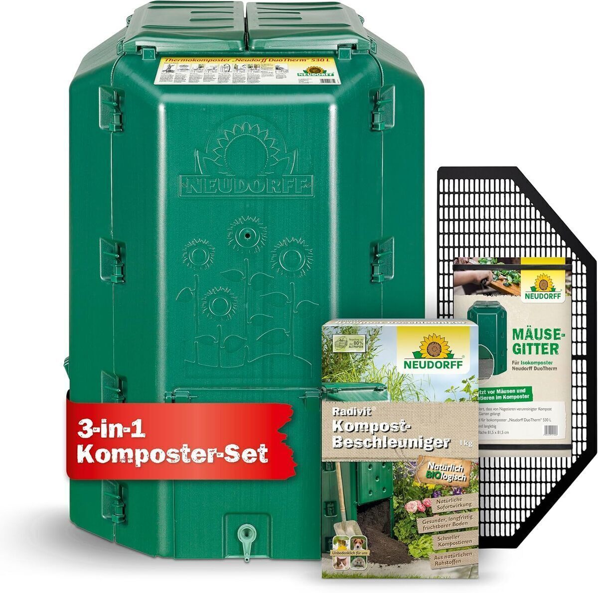 Test : ensemble composteur Neudorff thermique pour compostage rapide