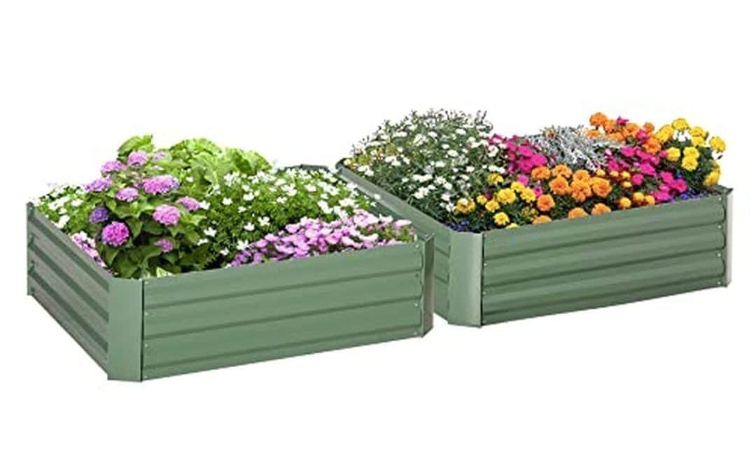Test : potager Outsunny en tôle d'acier vert 100x100