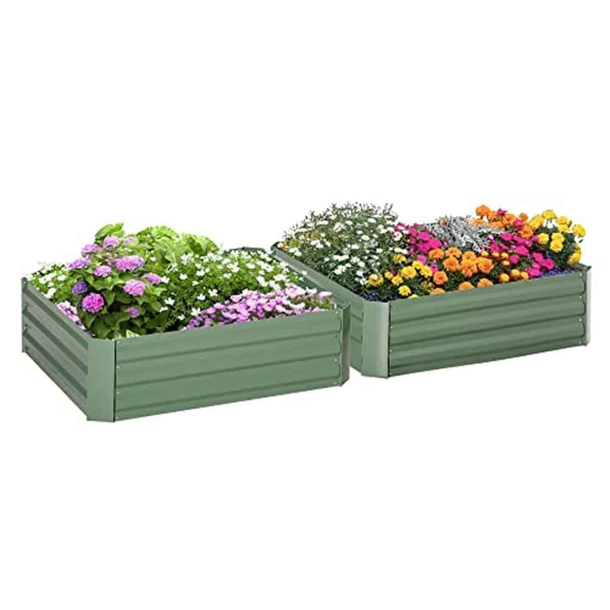 Test : potager Outsunny en tôle d'acier vert 100x100