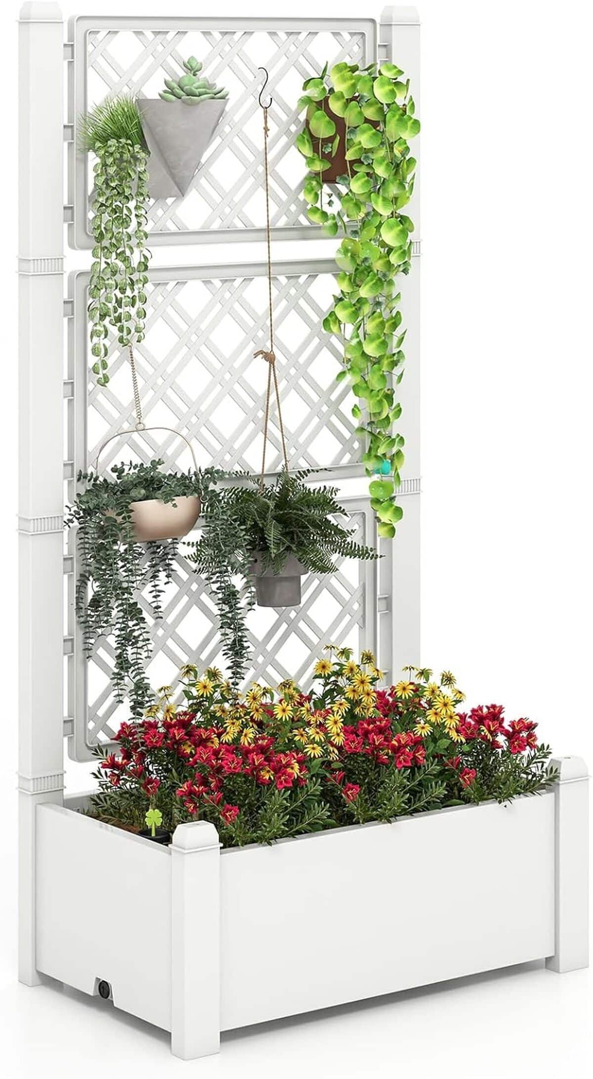 Test de la jardinière surélevée avec treillis GOPLUS