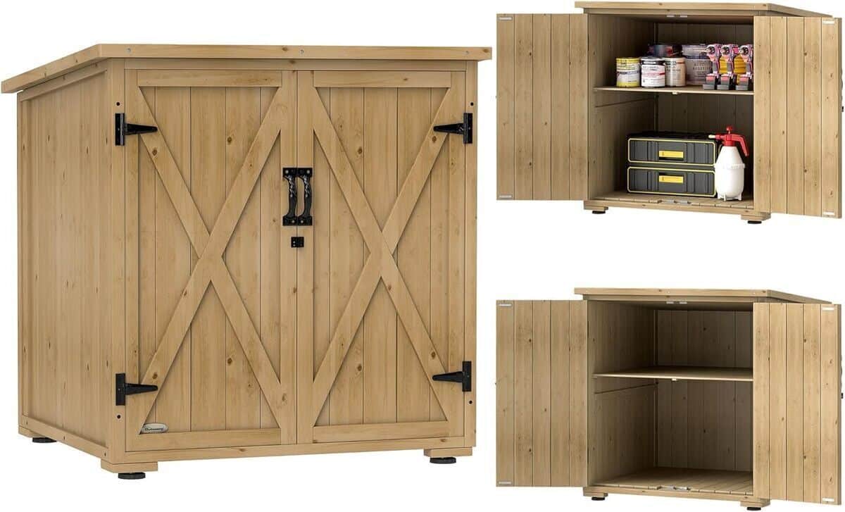 Test de l'armoire de rangement en bois Outsunny pour le jardin