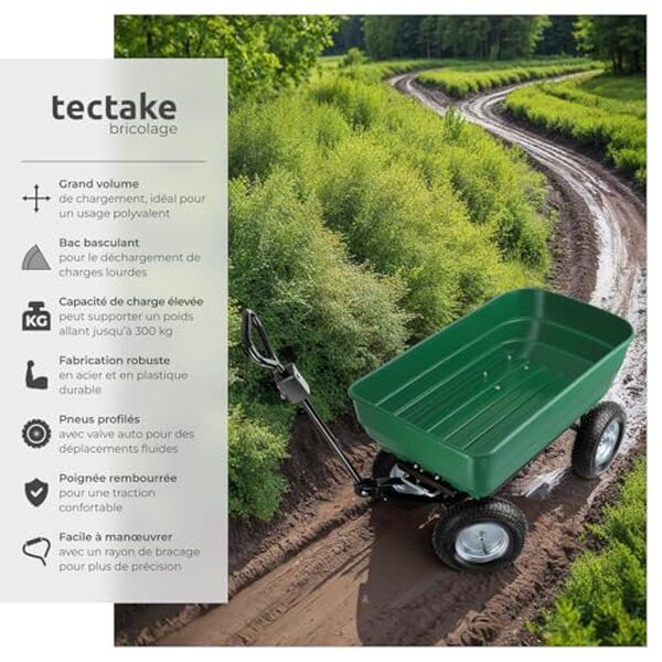 Découvrez notre test complet du chariot de jardin tout-terrain tectake 125L : capacité, robustesse et praticité pour vos travaux de jardinage.