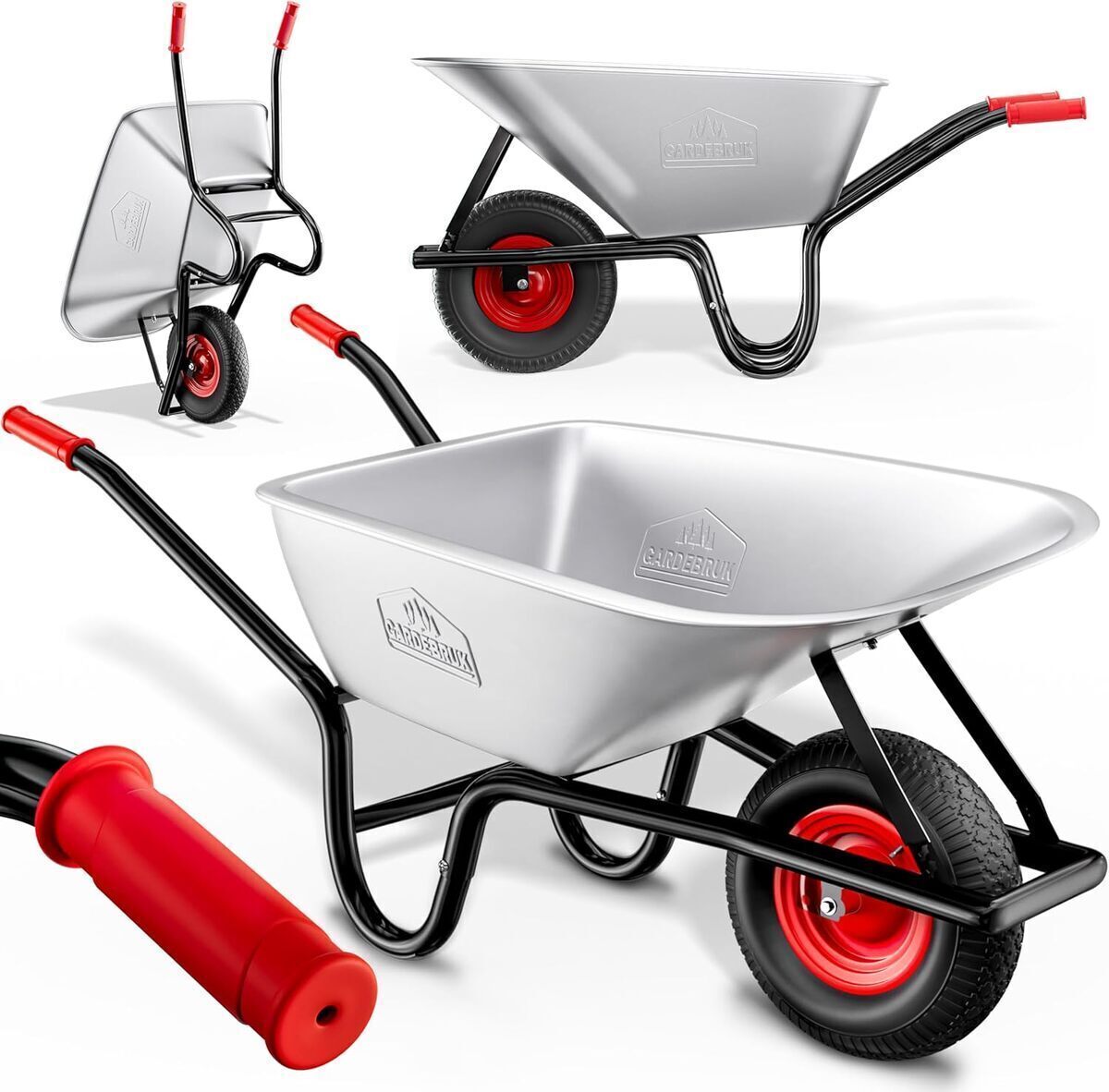 Test de la brouette GardeBruk 100L acier 250kg