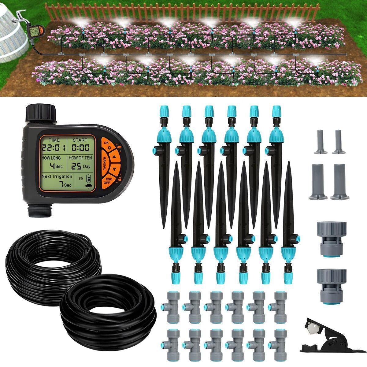 Test du kit d'irrigation Breeze Touch avec minuterie de 37, 6 m