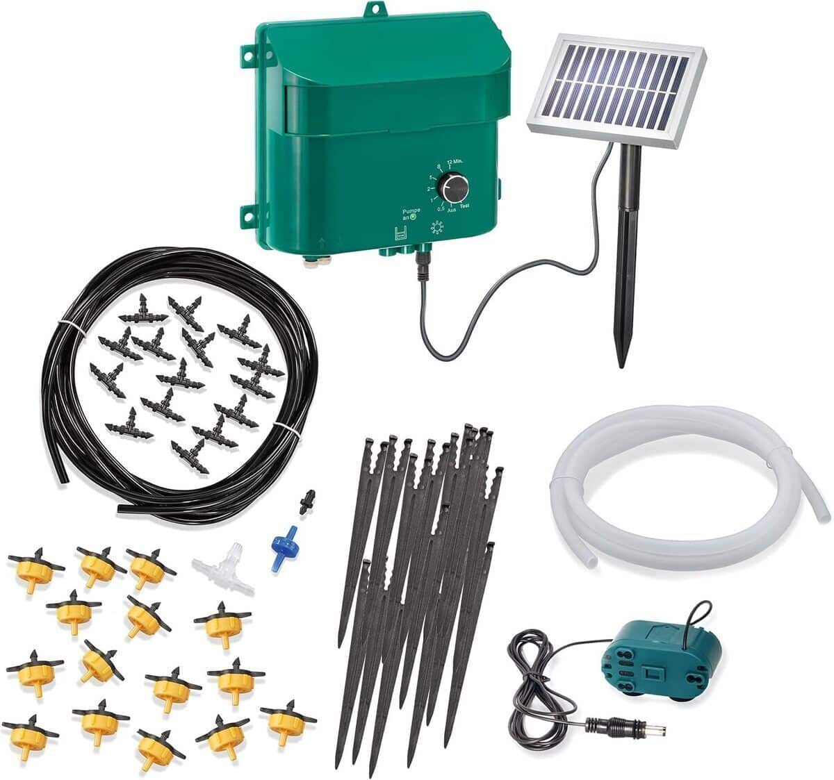 Test : esotec 101100, kit d'irrigation solaire avec 15 goutte-à-goutte