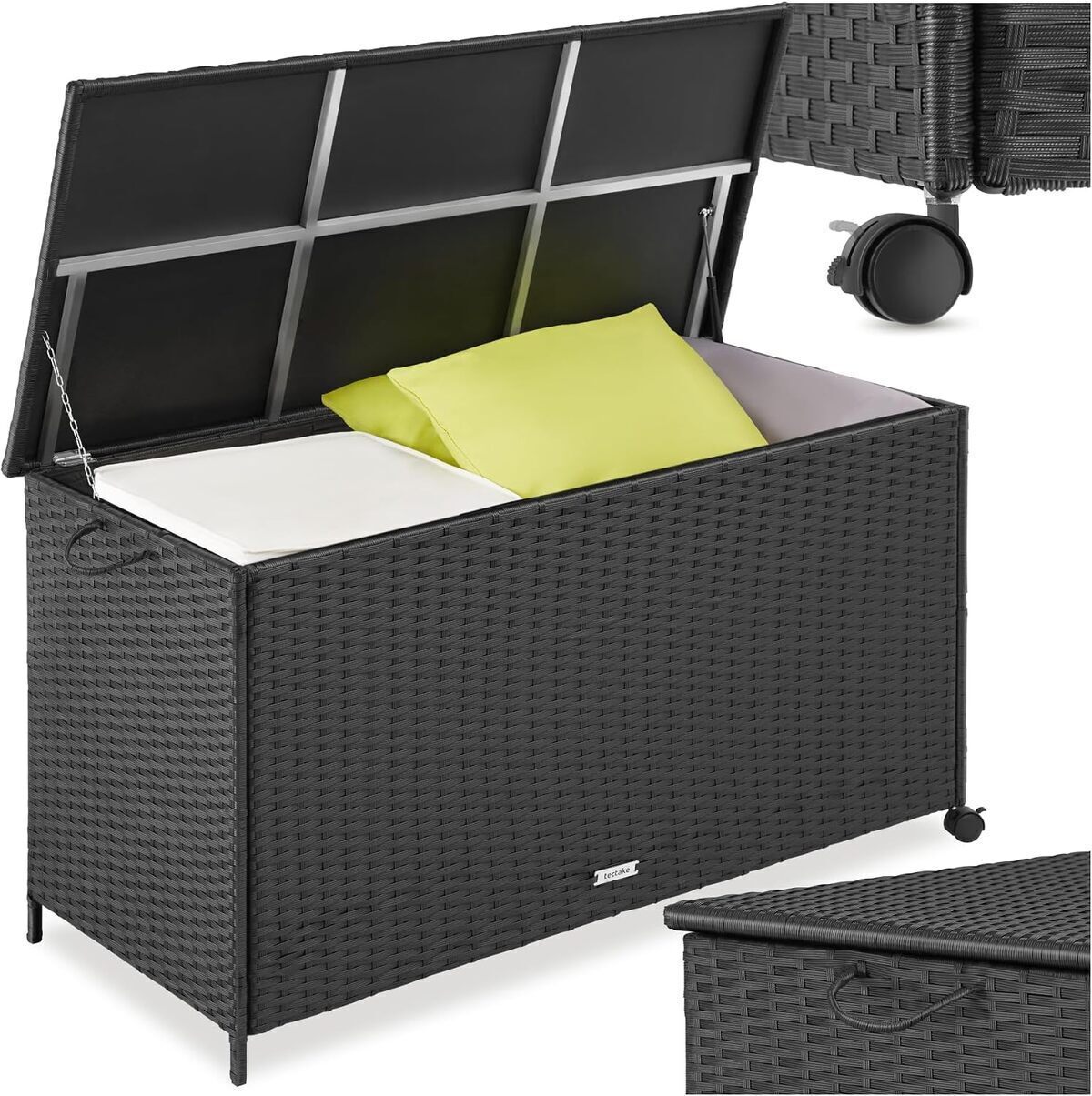Test : coffre de jardin tectake 297 L en aluminium avec roulettes