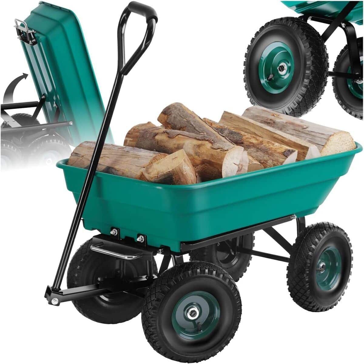 Test : chariot tout-terrain tectake® 120kg avec benne basculante