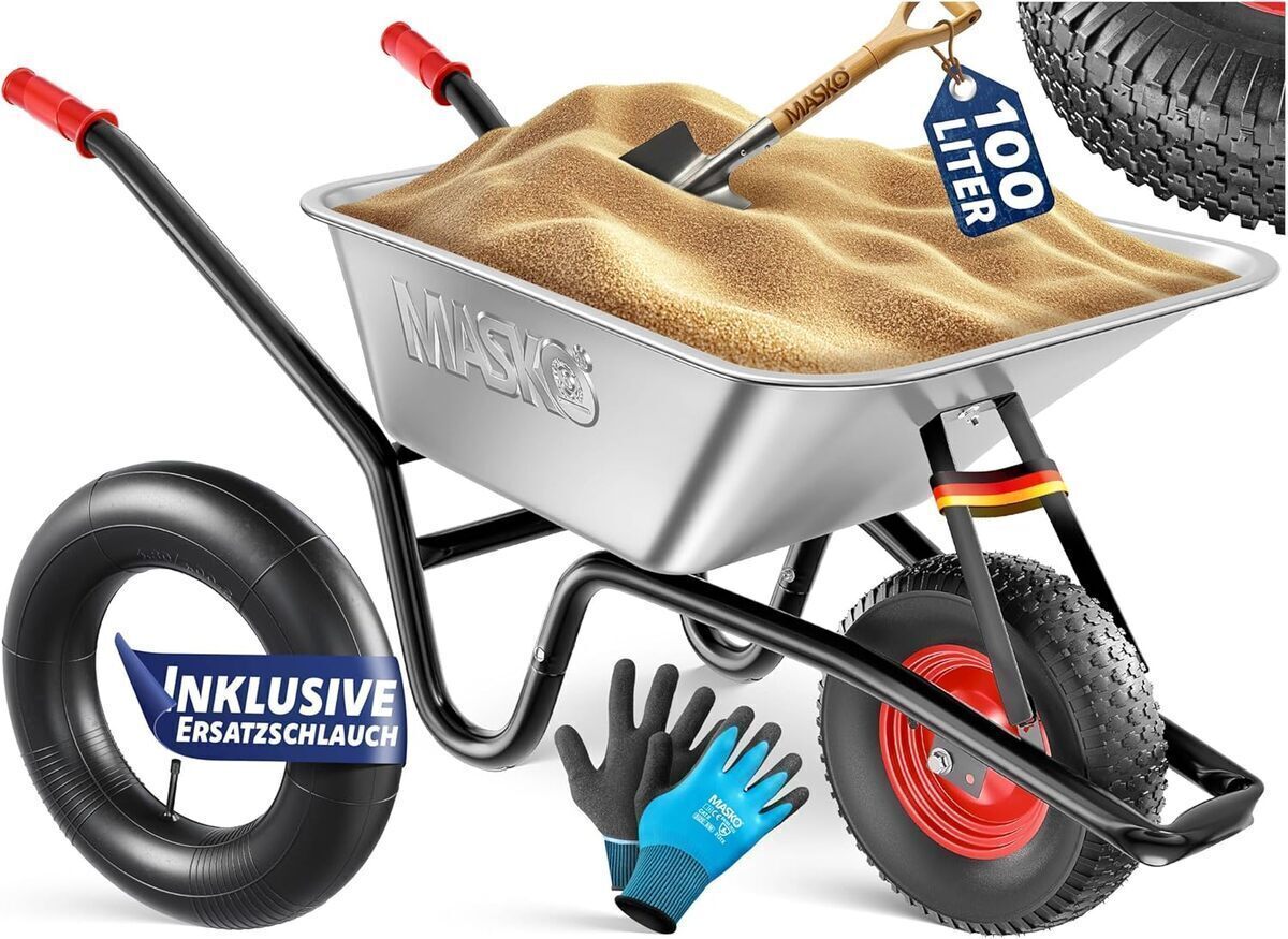 Test de la brouette de chantier MASKO 100 l : performance et robustesse