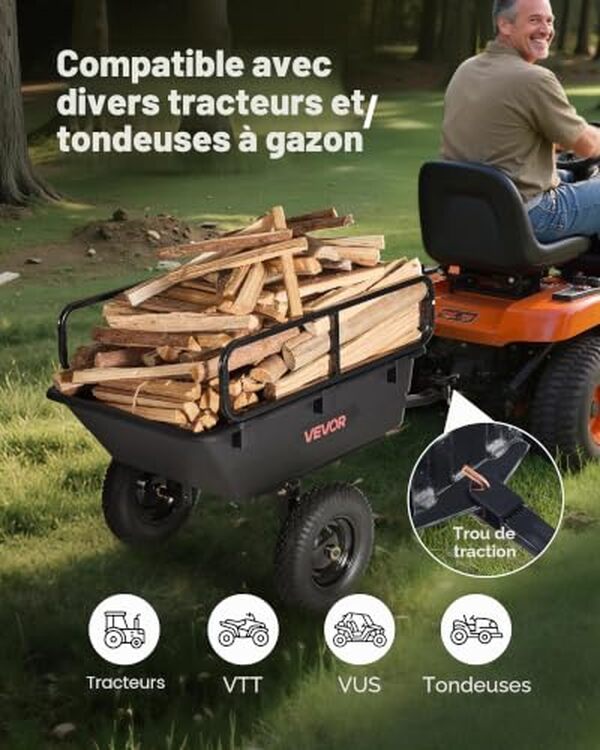 Découvrez notre test complet de la remorque à benne basculante VEVOR 283 L : capacité, performance, prix et avis détaillé pour tracteurs. Guide d'achat complet. 